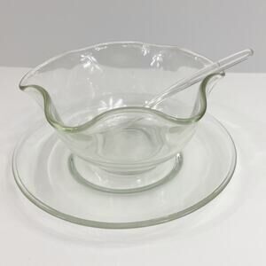 Vintage Indiana Glass Co| 3 Piece Mayonnaise Set